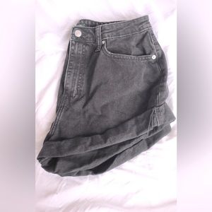 vintage black highest rise mom shorts